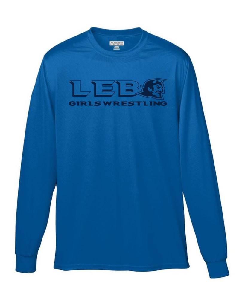 Lebo Girls Wrestling Royal Performance Long Sleeve Navy Print TownieTime