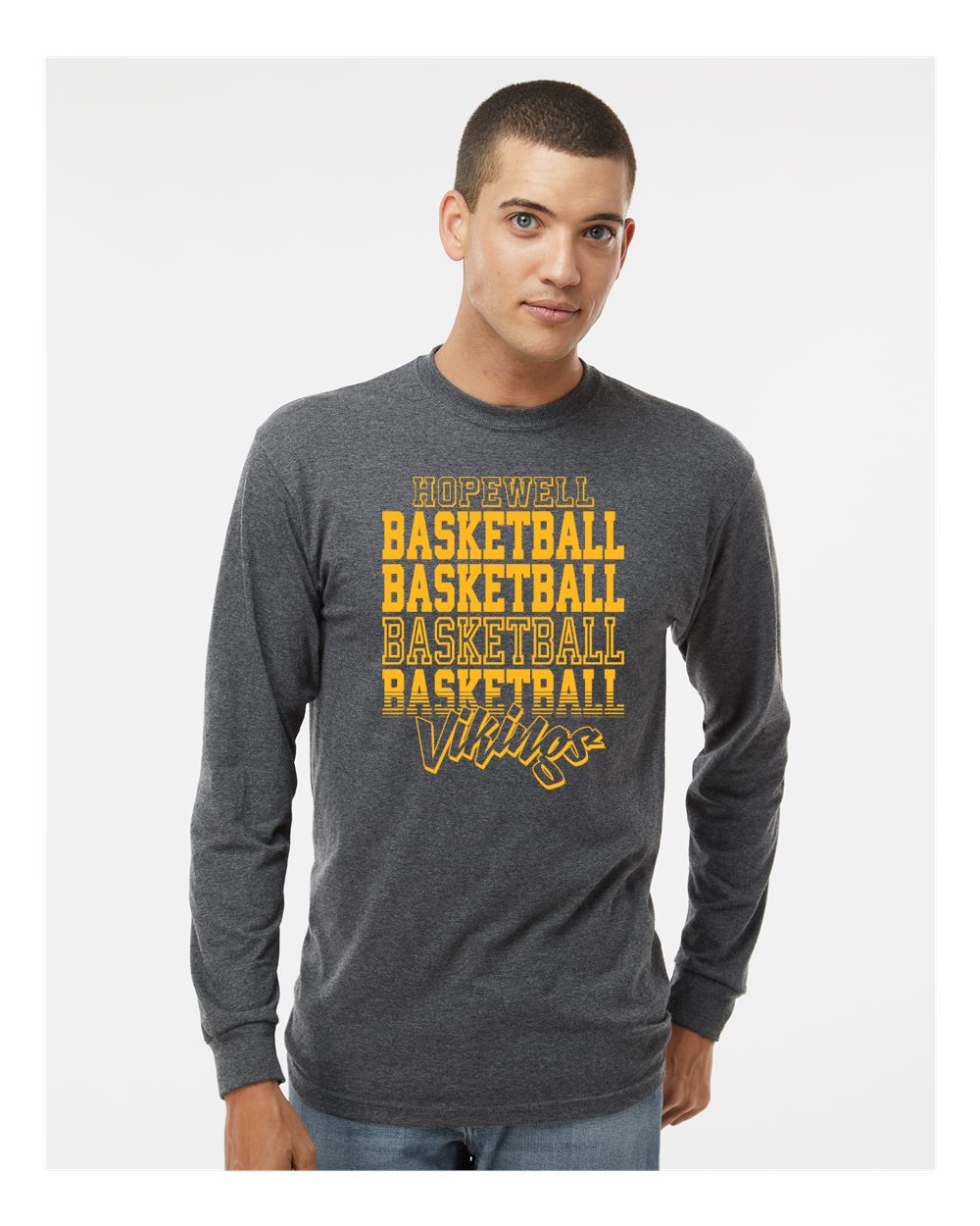 Hopewell Booster Long Sleeve Tee Charcoal (Basketball Life)