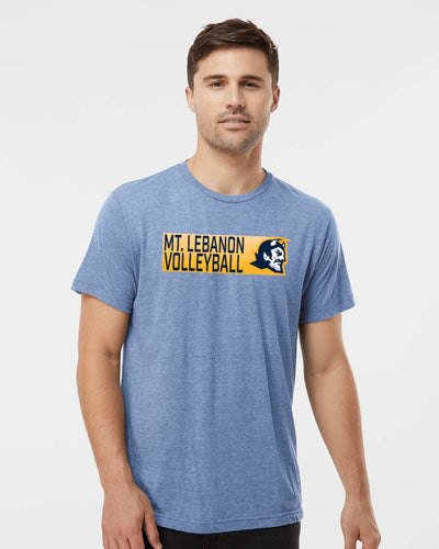 Lebo Volleyball Premium Tee Light Blue  (AV GOLD LOGO)