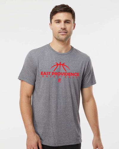 East Providence Basketball Premium Grey Tee Red Print
