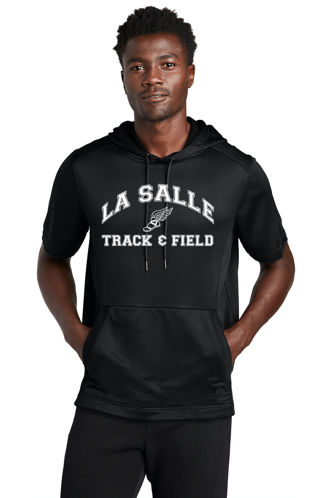 New Era LSA Track Black Short Sleeve Hooded Sweatshirt