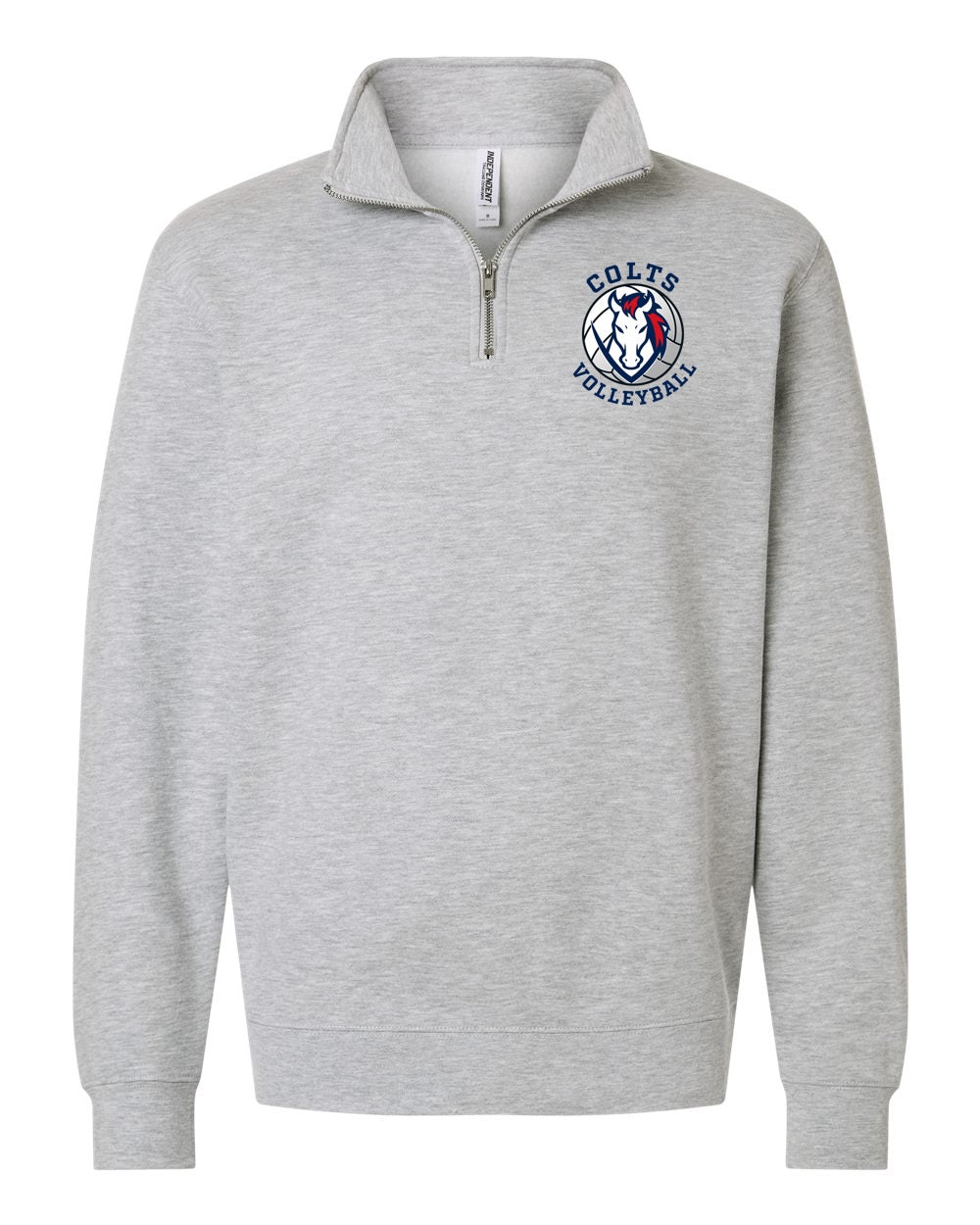 CV Volleyball Grey 1/4 Zip Sweatshirt Colt Head