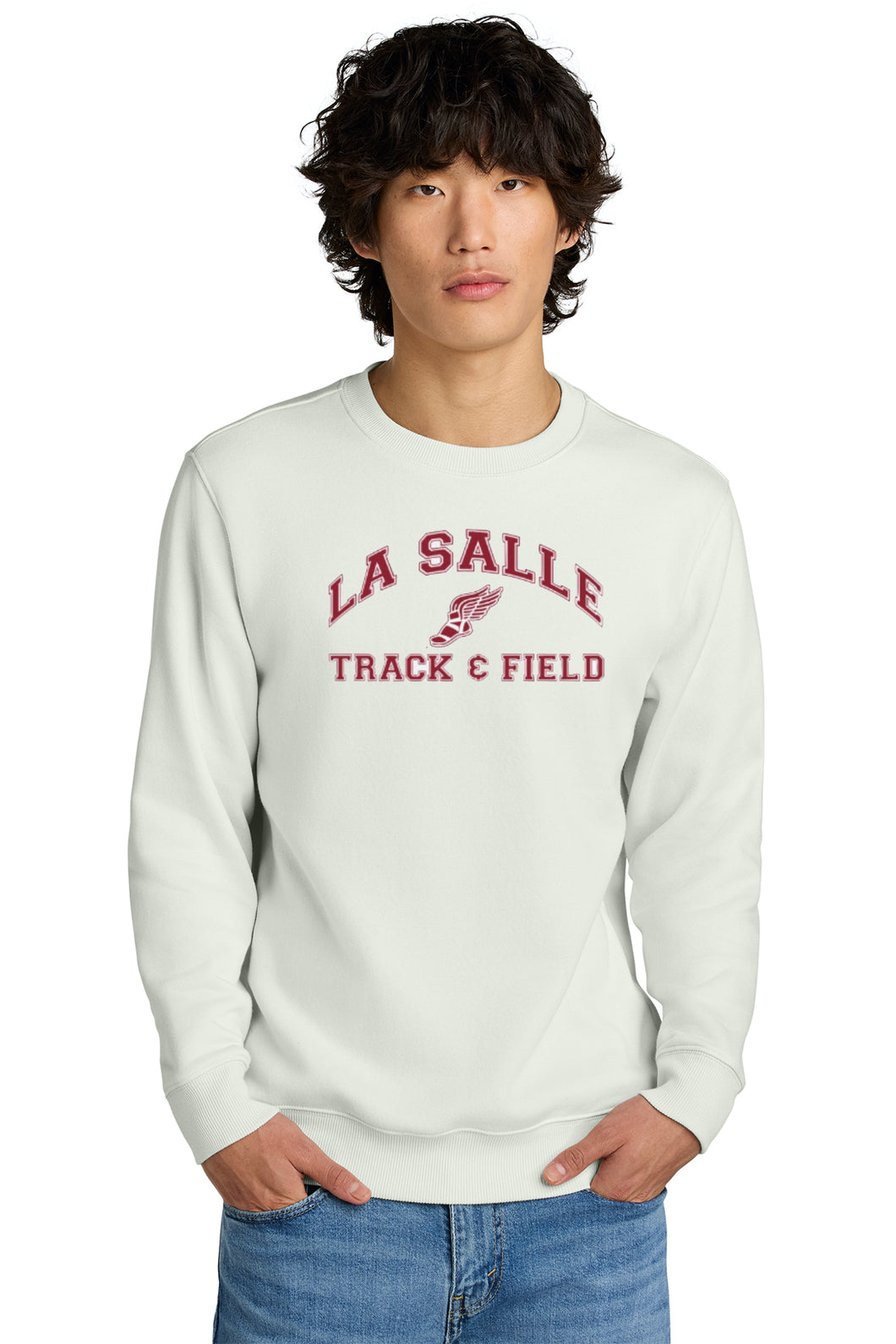 White LSA Track Crew Sweatshirt