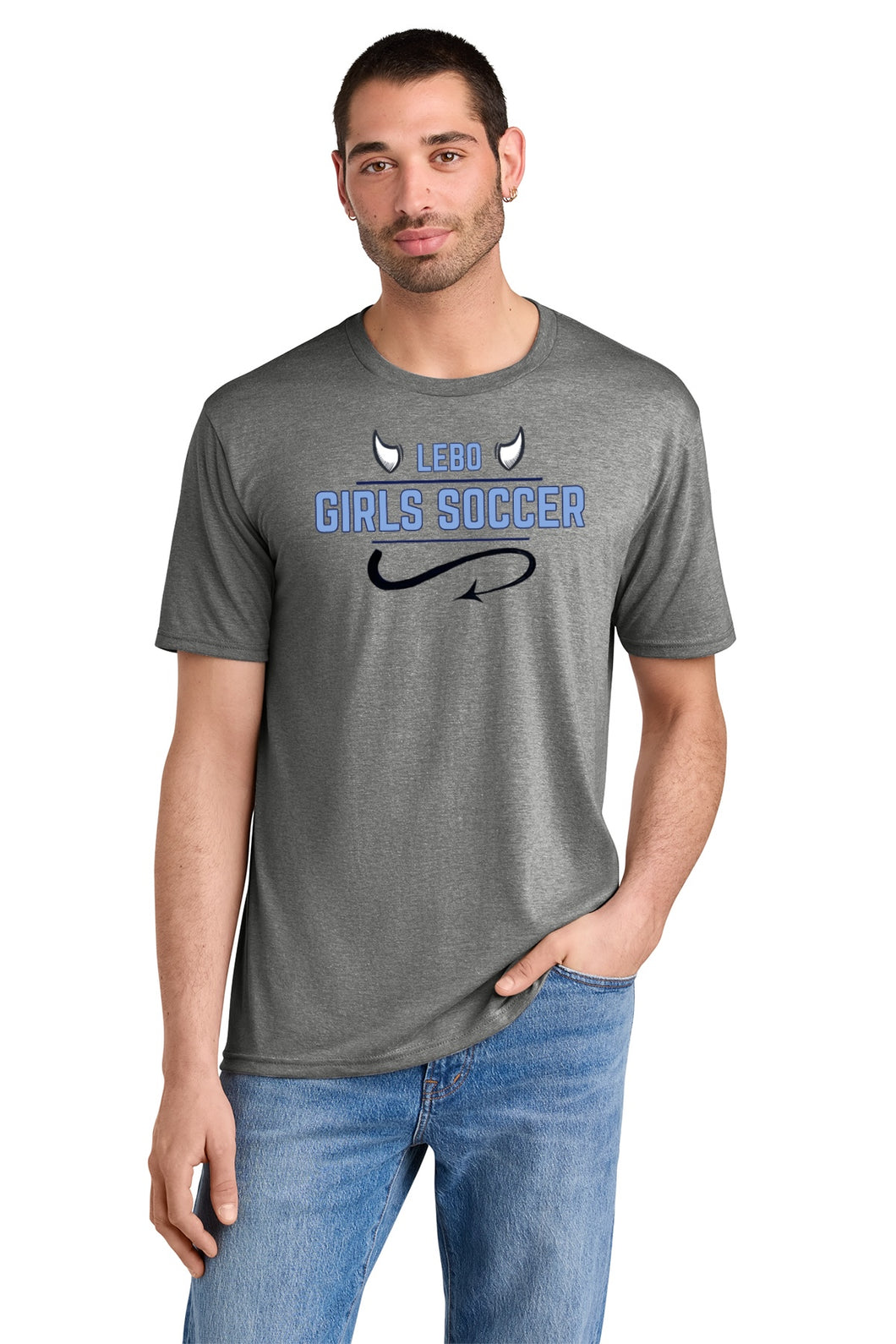 Lebo Soccer Gold Premium Tee Girls Soccer Horns