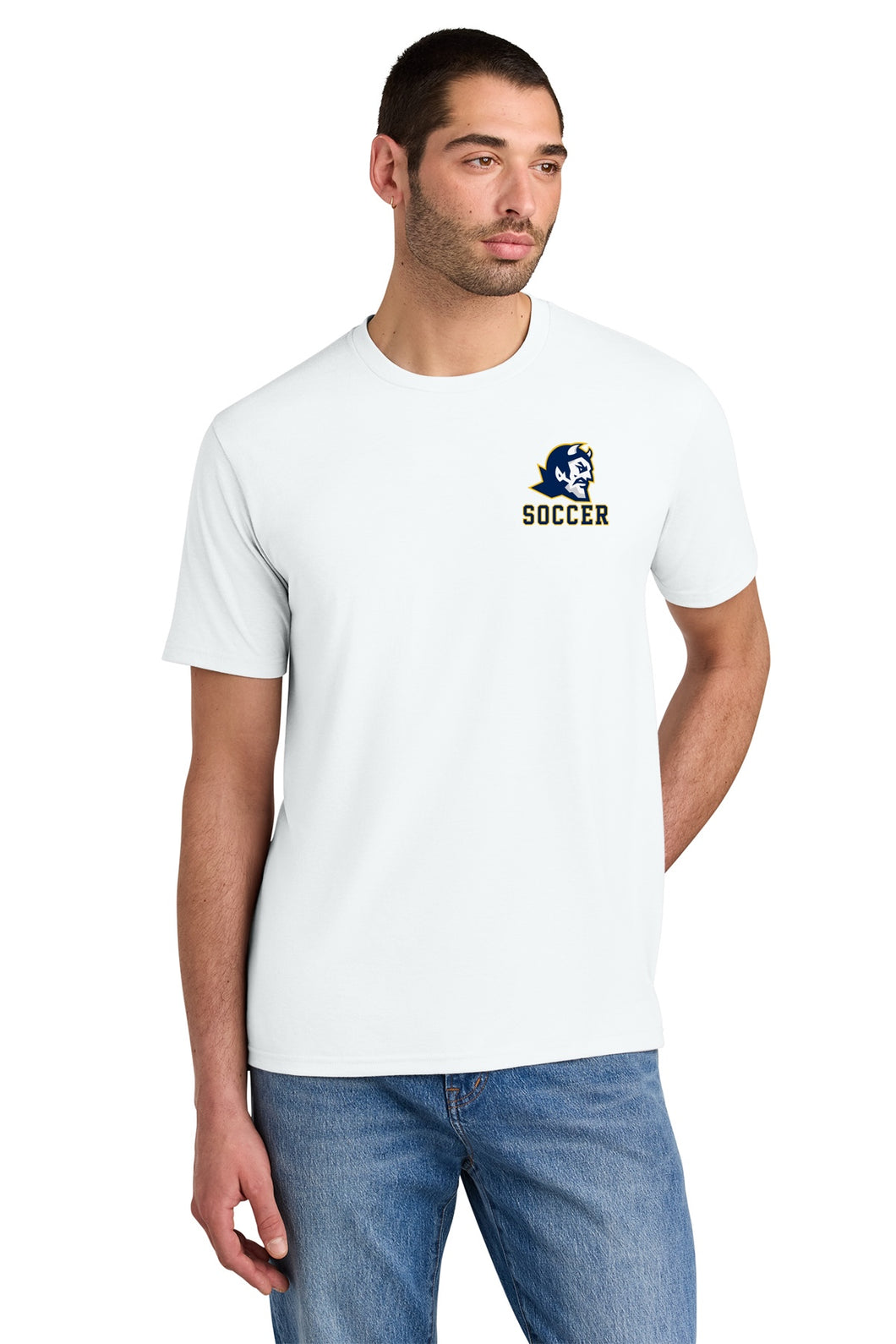 Lebo Soccer White Premium Tee Girls Soccer Devil Head