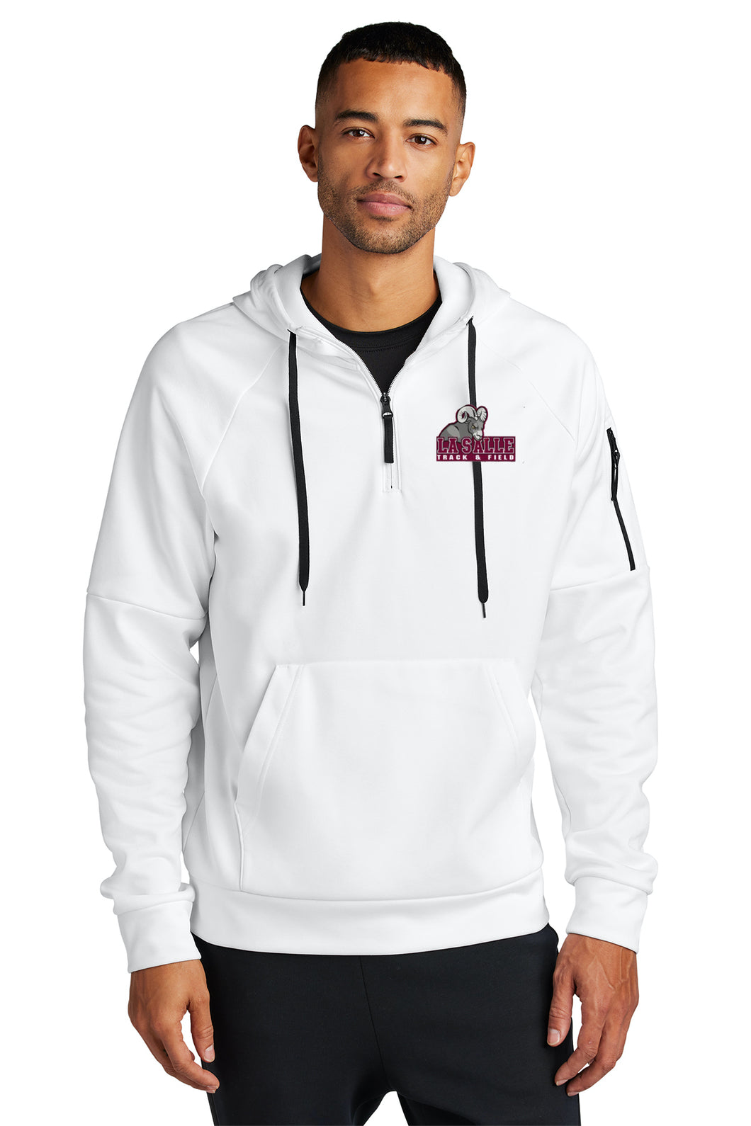 NIKE LSA Track Hooded 1/4 Zip  Unisex WHITE