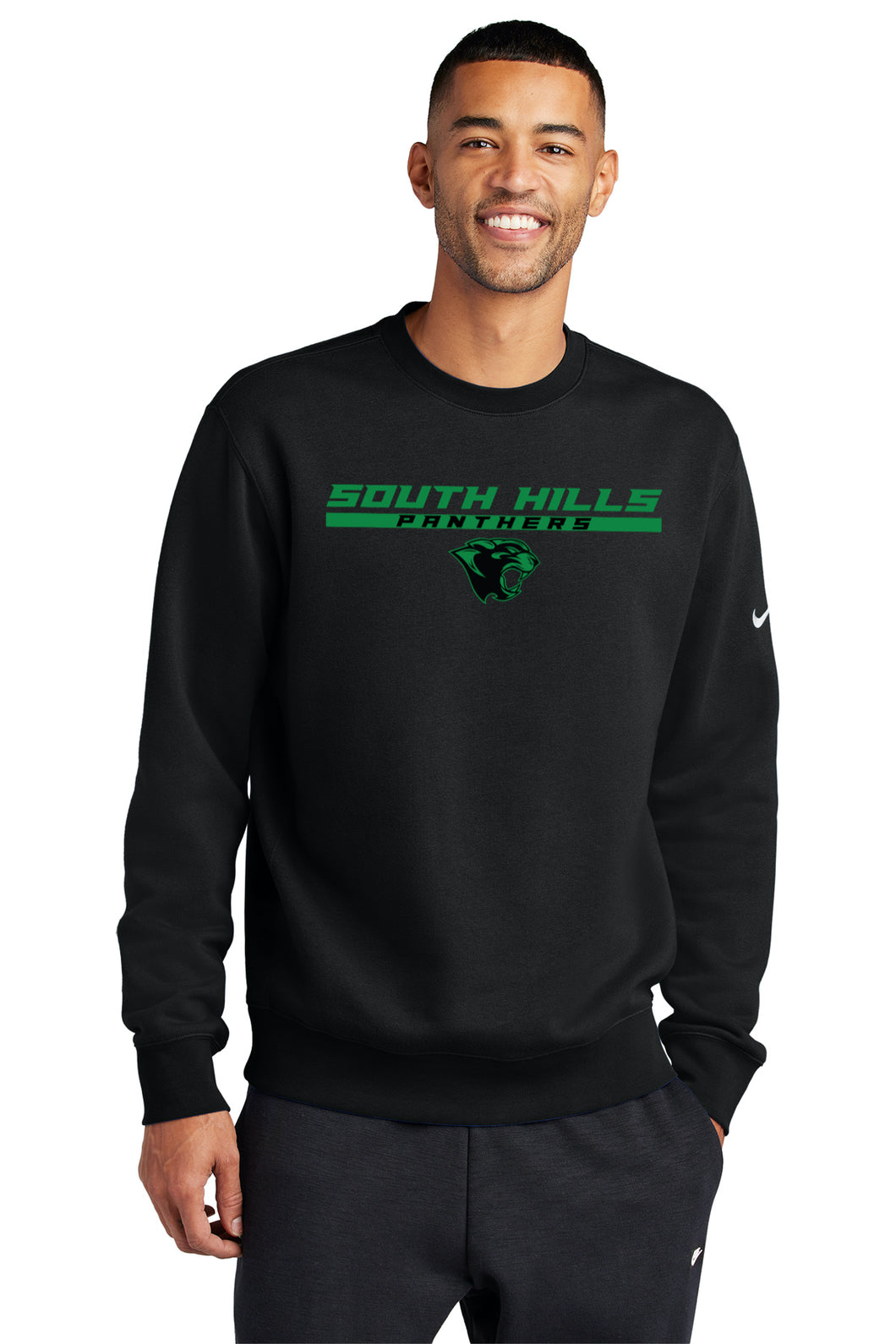 South Hills Panthers Nike Crew Black with Print