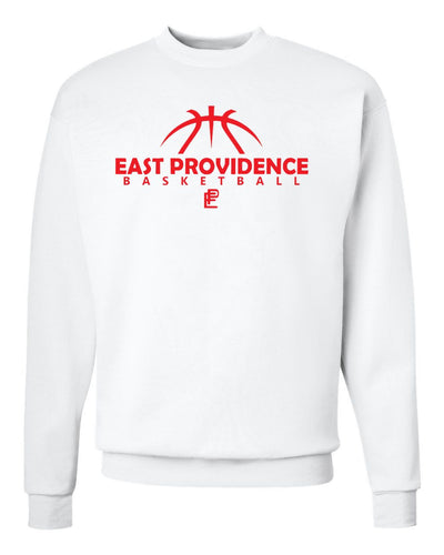 East Providence Basketball White Crew Sweatshirt Red Print