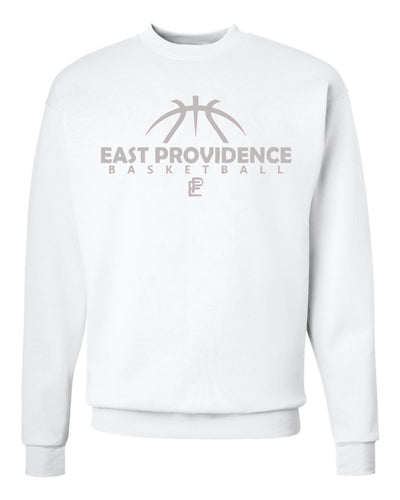 East Providence Basketball White Crew Sweatshirt Grey Print