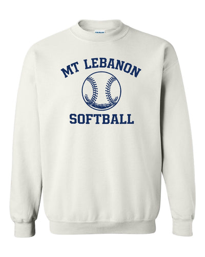 Lebo Softball Crew Sweatshirt WHITE (OLD School Logo)