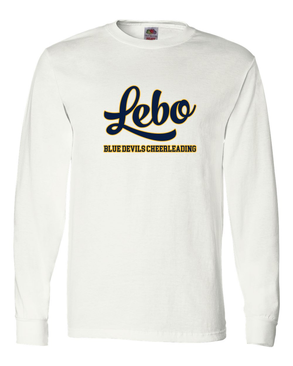 White LEBO CHEER Long Sleeve Tee