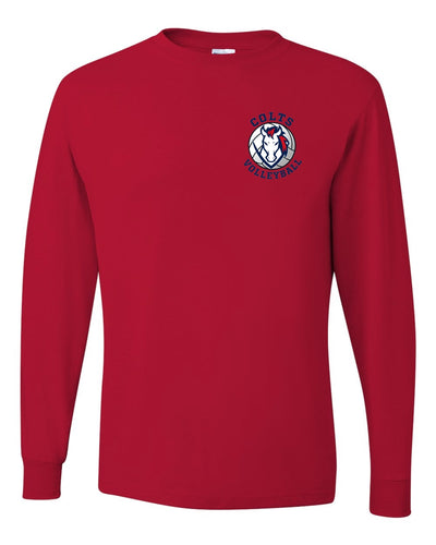 CV Volleyball Premium Red Long Sleeve Tee Colt Head