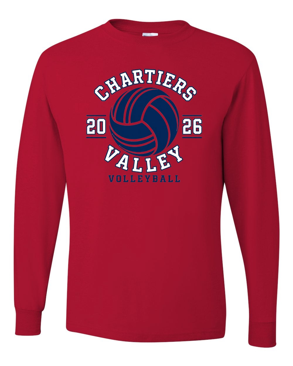 CV Volleyball Premium Red Long Sleeve Tee 2026 Colt