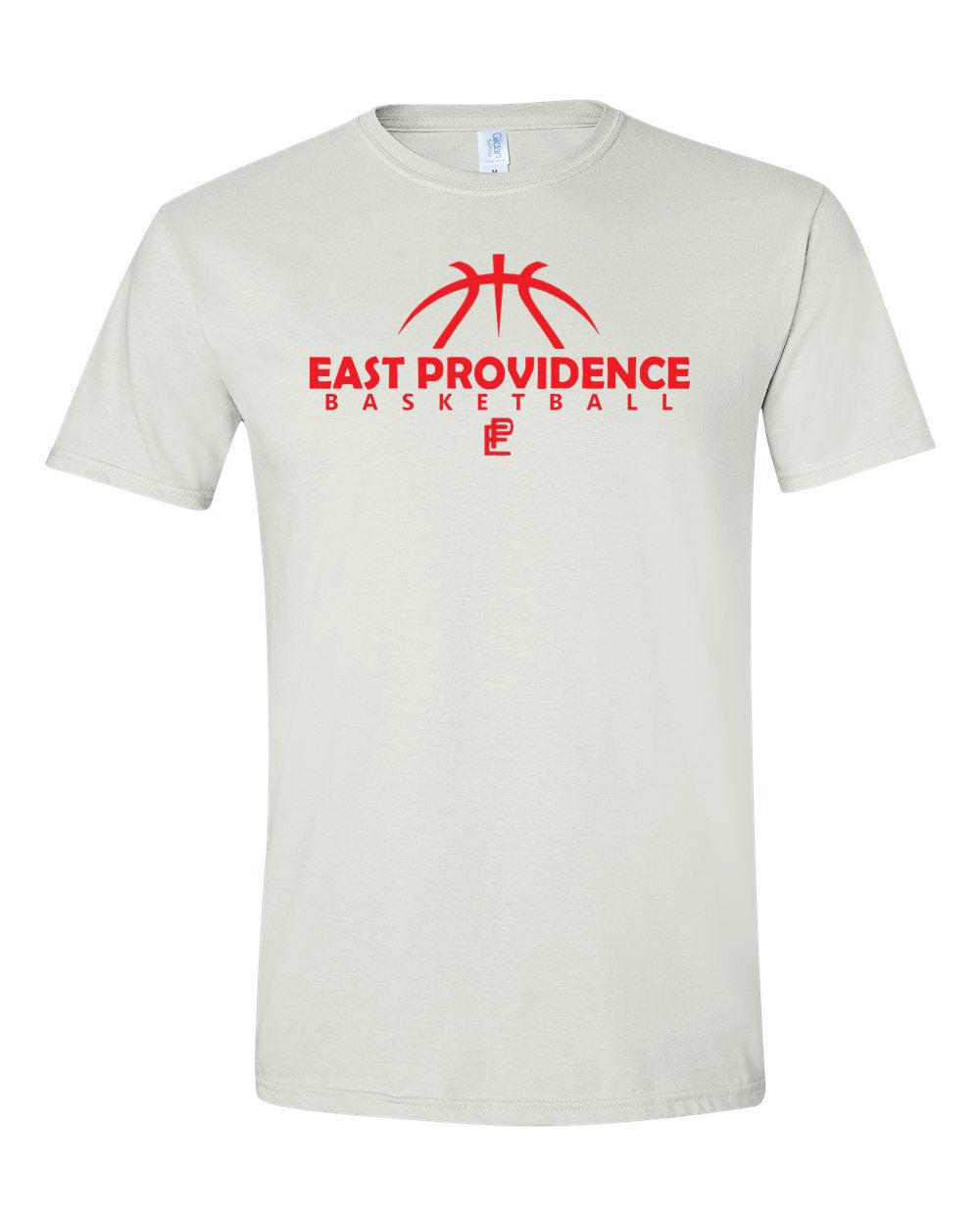 East Providence Basketball Premium White Tee Red Print