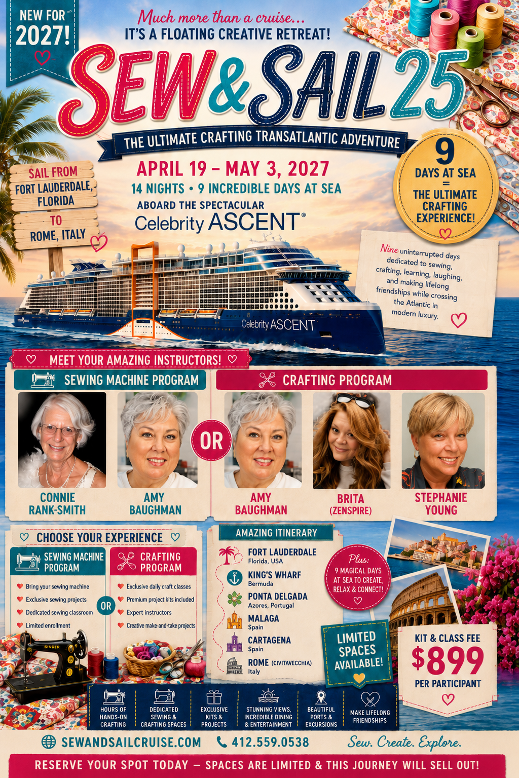 Sew & Sail Kit/Class Fee SS25