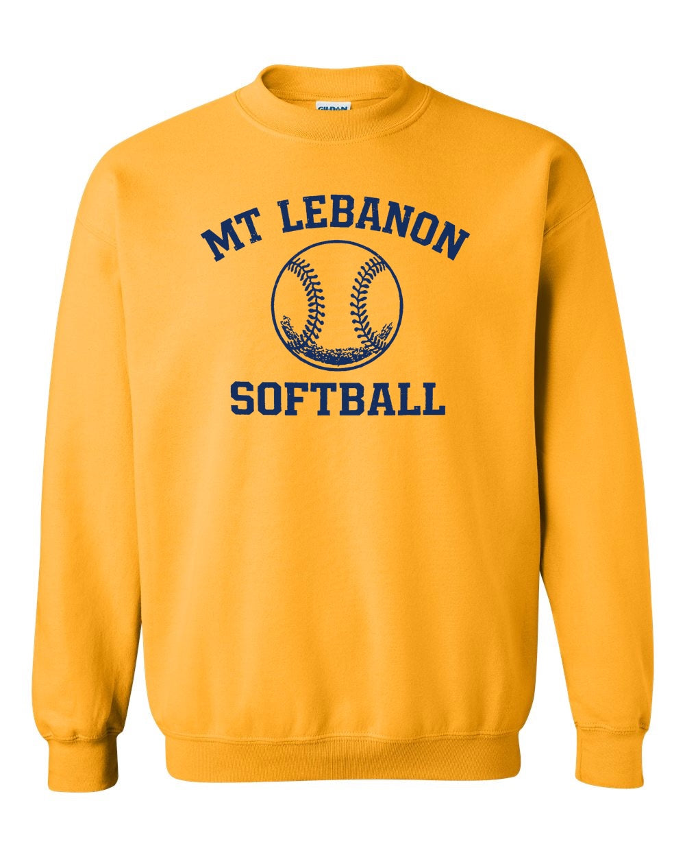 Lebo Softball Crew Sweatshirt GOLD (OLD School Logo)