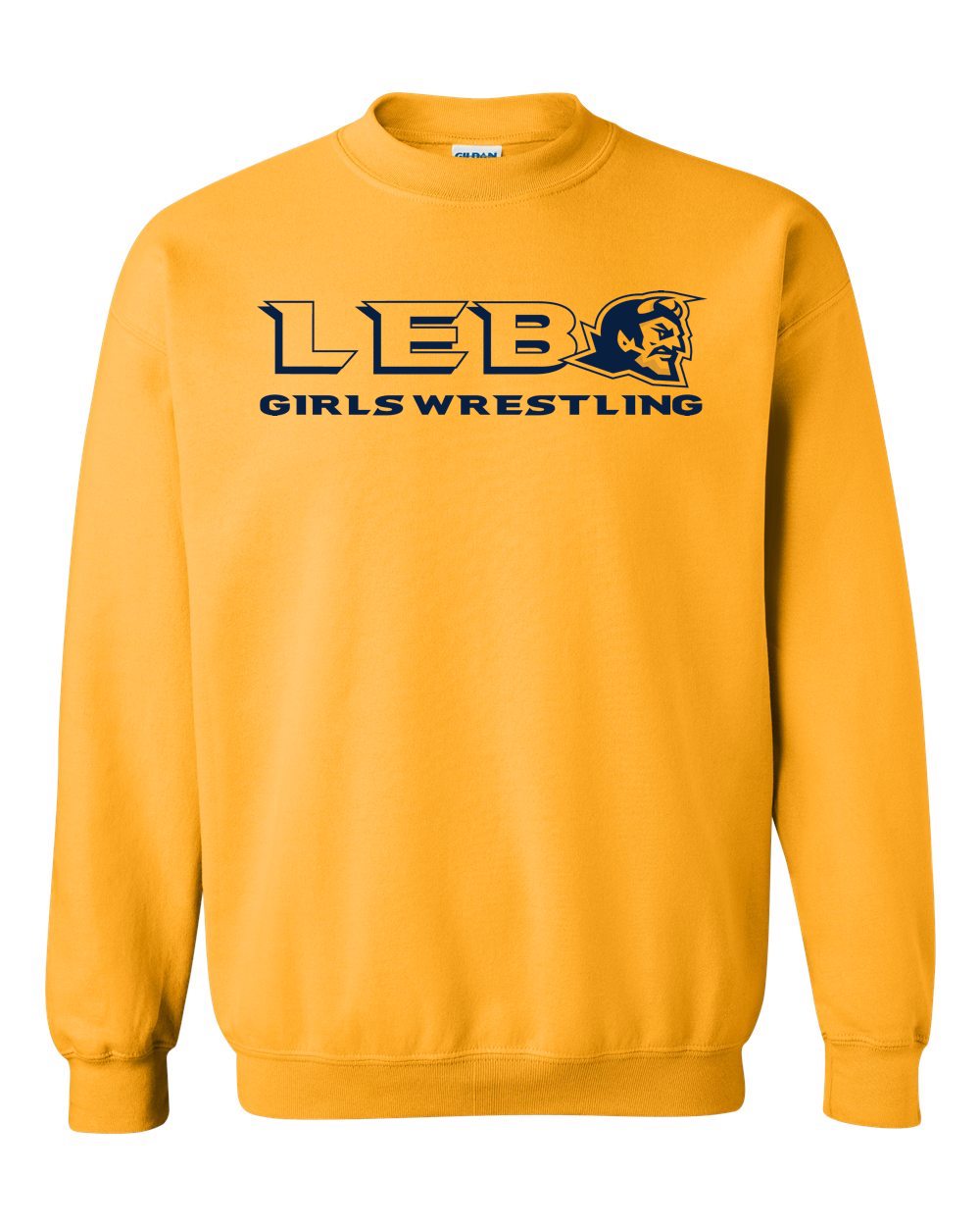 Lebo Girls Wrestling Gold Crew Sweatshirt  Navy  Print