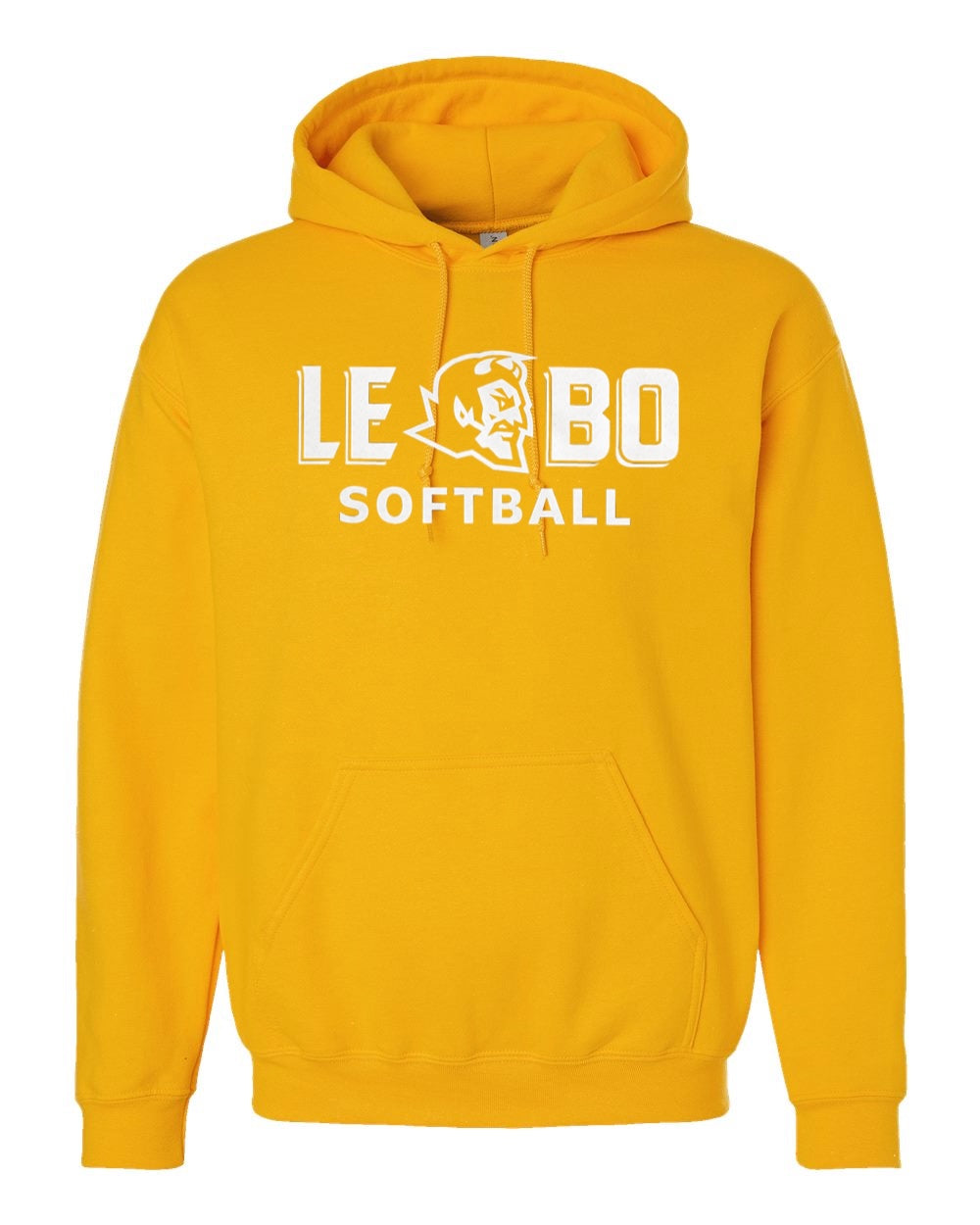 Lebo Softball Hoodie GOLD (NEW School Logo)