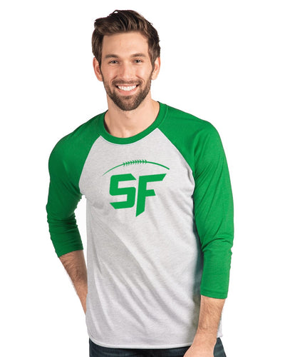 SFTYFA Logo Old School Grey White Raglan