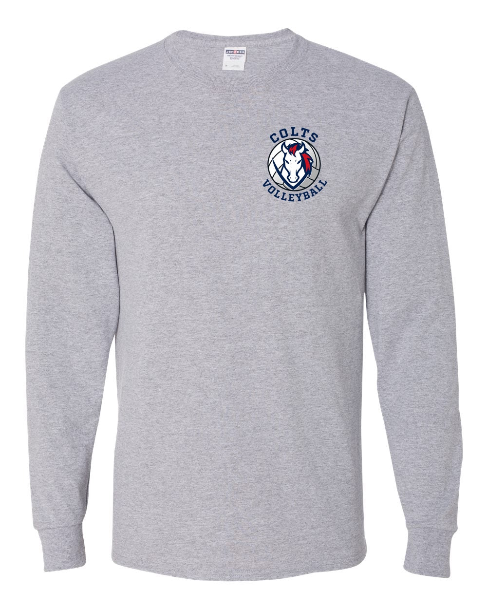 CV Volleyball Premium Grey Long Sleeve Tee Colt Head