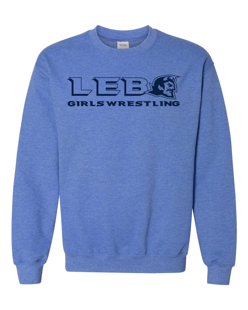 Lebo Girls Wrestling Royal Crew Sweatshirt  Navy  Print