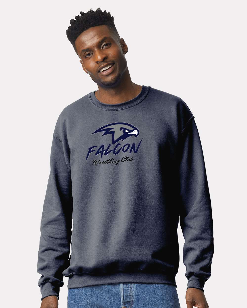 Falcon Wrestling Crew Sweatshirt Navy