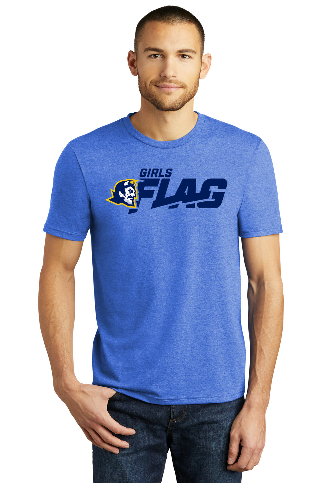 MTL Flag Football Triblend Premium Unisex Tee (Royal Blue)