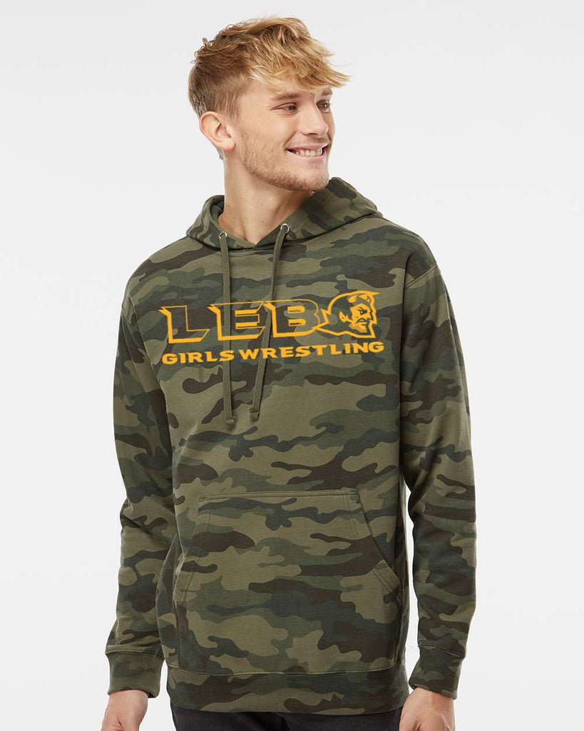Lebo Girls Wrestling Camo HOODIE Gold Print TownieTime