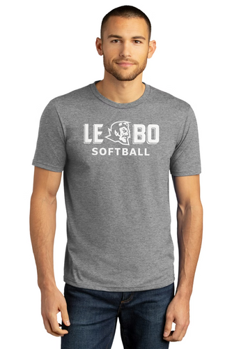 Lebo Softball Triblend Tee Grey (New School Logo)