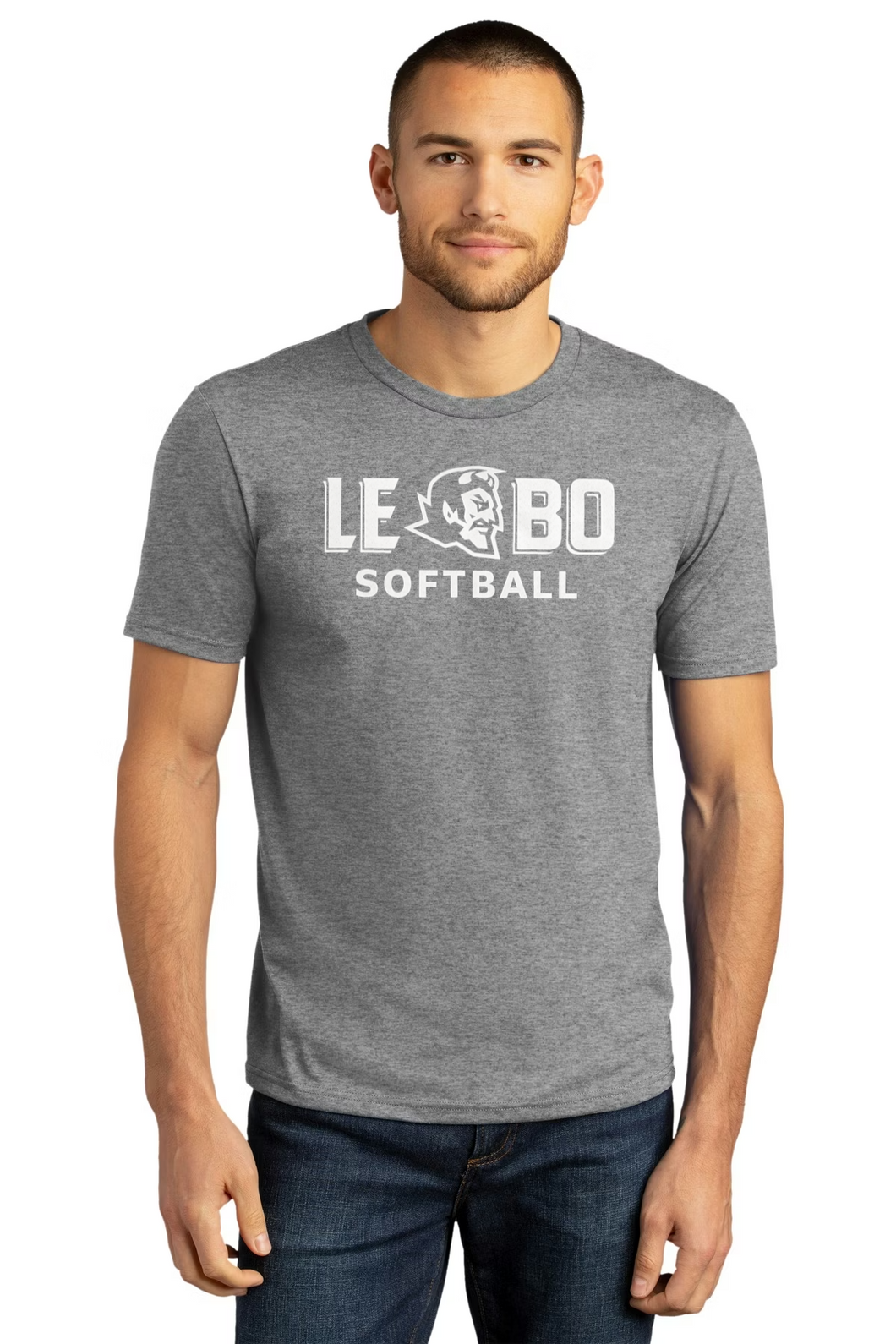 Lebo Softball Triblend Tee Grey (New School Logo)