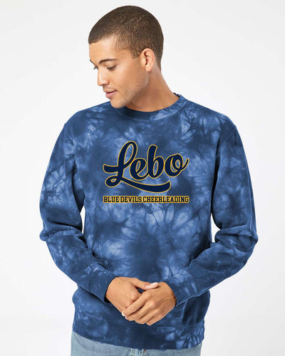 TIE DYE Blue LEBO CHEER Crew Sweatshirt