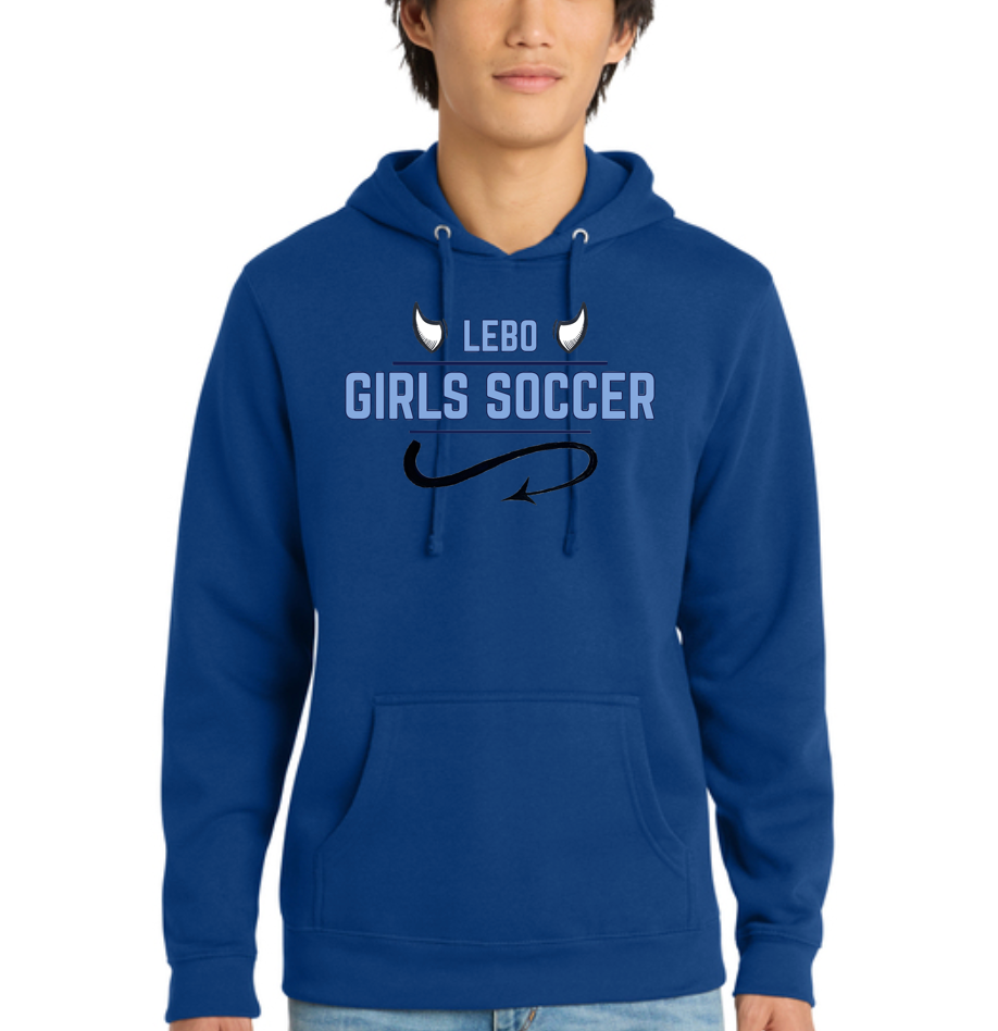 Lebo Soccer Royal Hoodie Girls Soccer Horns