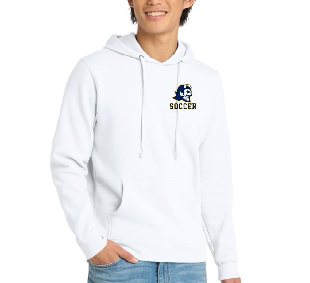 Lebo Soccer White Hoodie Girls Soccer Devil Head