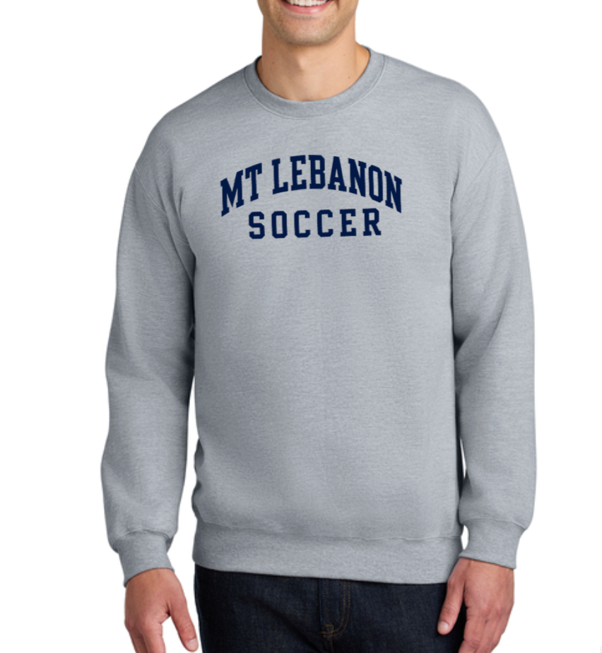Lebo Soccer Grey Crew Sweatshirt Girls Soccer Old School