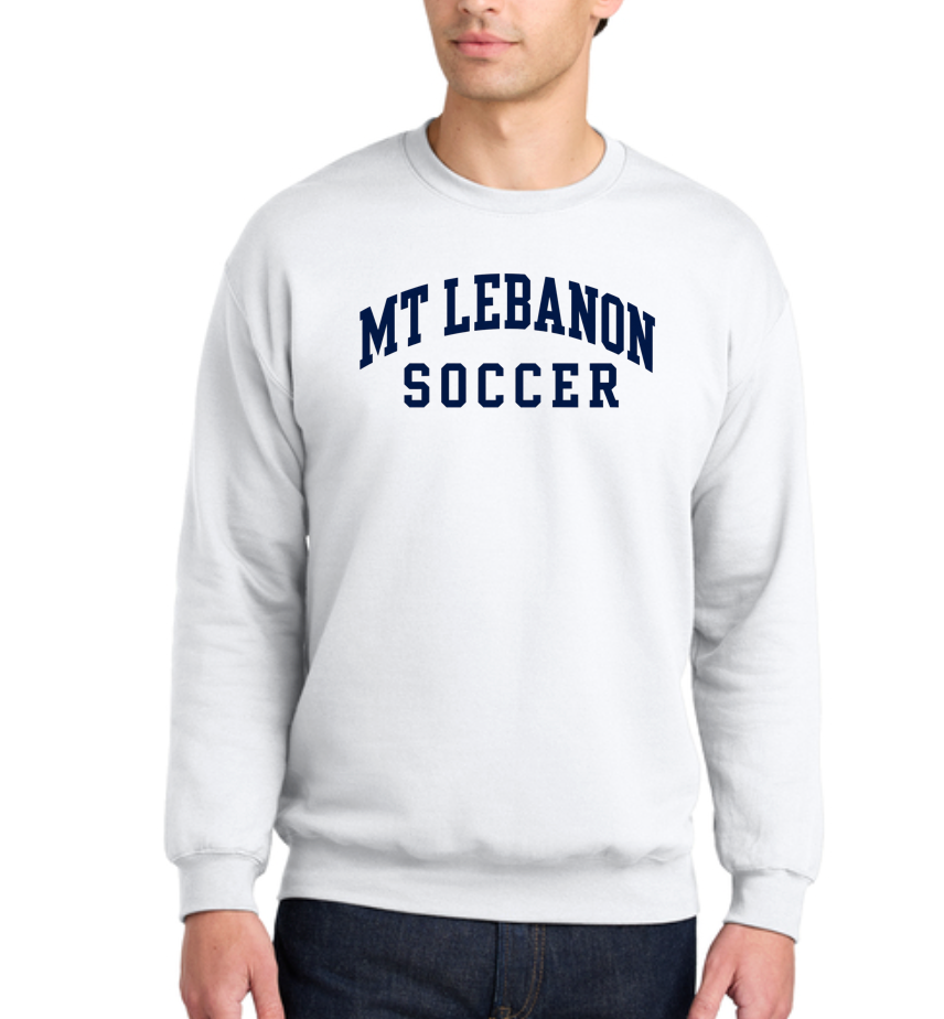 Lebo Soccer White Crew Sweatshirt Old School