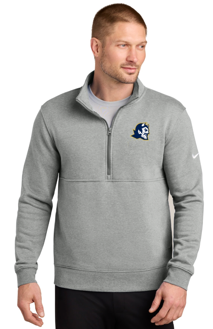 NIKE Men's 1/4 Zip Grey Lebo Devil Head