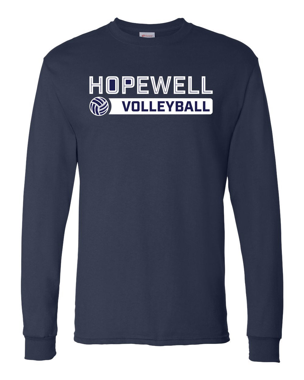Hopewell Long Sleeve Tee Navy Volleyball