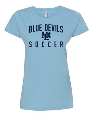 Female Cut Light Blue Lebo Soccer Premium Tee Blue Devils