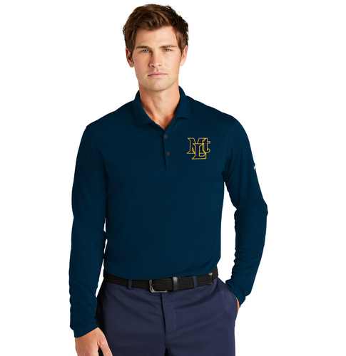 NIKE Navy Long Sleeve Polo 
